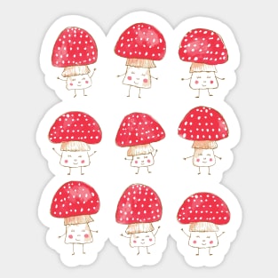 Happiest Little Mushrooms, Red Sticker